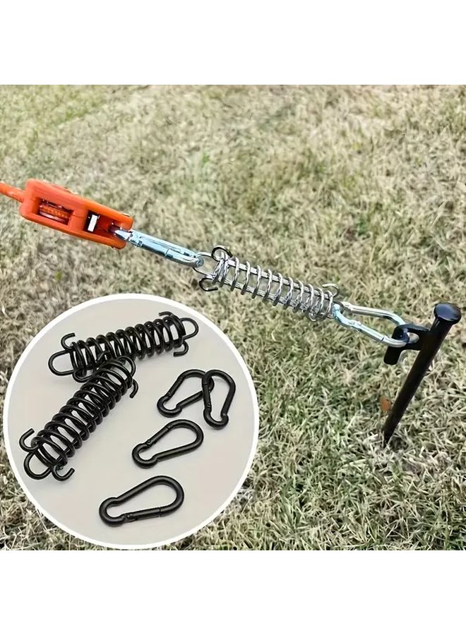 4pcs Silvery High Strength Metal Buffer Springs With Iron Buckles For Pet Towing - Image 5