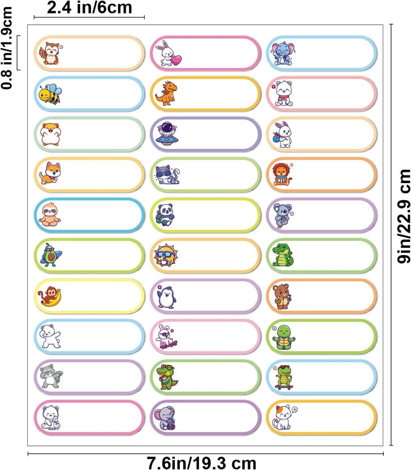 Reusable Baby Bottle Labels - 300 Waterproof Name Tags with Animal Designs for Kids - Image 2