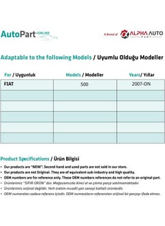 Alpha Auto Part Window Lift Repair Set for Fiat 500 -Right-Left  - Image 2