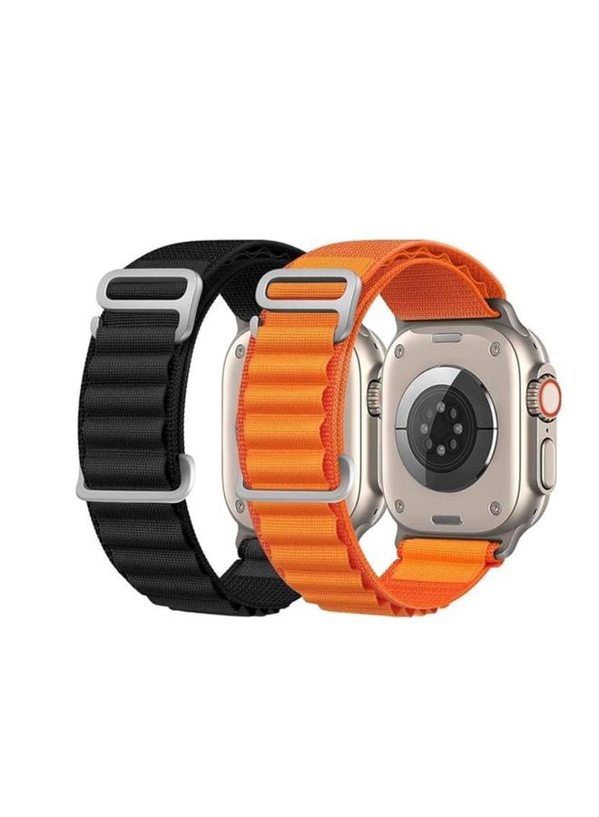 بروماس ساعة ذكية للغاية مع حزامين قابلين للتبديل (أسود وبرتقالي) - Image 3