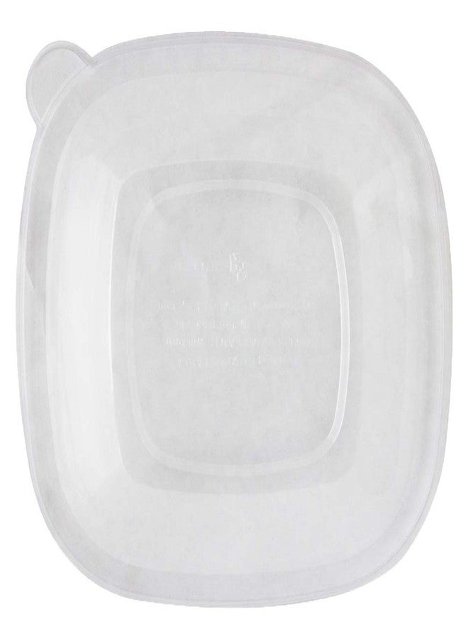 World Centric BQL-CS-24 100% Compostable Ingeo Fiber Square Bowl Clear Lids for 24-48 oz. Bowls (Pack of 200) - Image 1