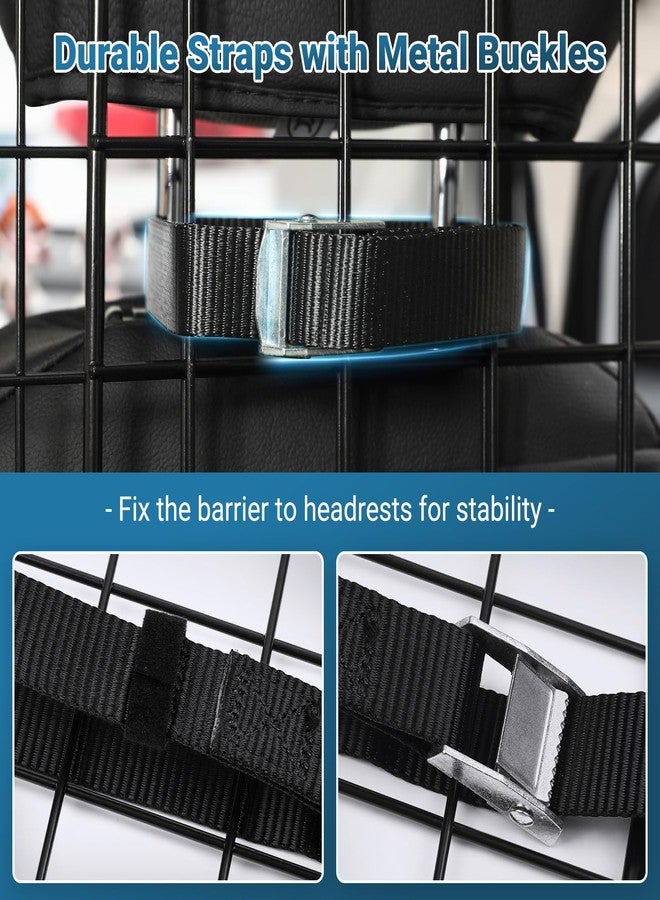 رابيتجو حاجز سيارات للكلاب من رابيت جو، مناسب لسيارات الدفع الرباعي، بوابة كبيرة قابلة للتعديل للحيوانات الأليفة، شبكة فاصلة للأمتعة تناسب جميع السيارات، حاجز شبكي متين للكلاب لسيارات الدفع الرباعي والشاحنات الصغيرة، ملحقات سيارات سوبارو، سفر آمن، قابل للطي ثلاثيًا - Image 5