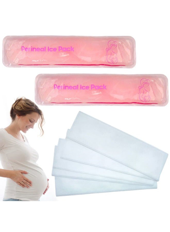 coldchill Reusable Perineal Ice Packs for Postpartum & Hemorrhoid Pain Relief, Hot & Cold Pack for Women After Pregnancy. 2 Ice Pack and 3 Non-Woven Cover, Pink - Image 1