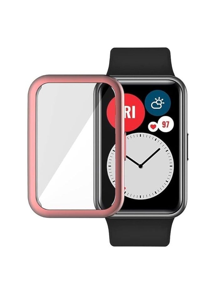 Soft TPU, Shock Resistance Flexible Screen Protector Case for Huawei Watch Fit 2 (Pink) - Image 2