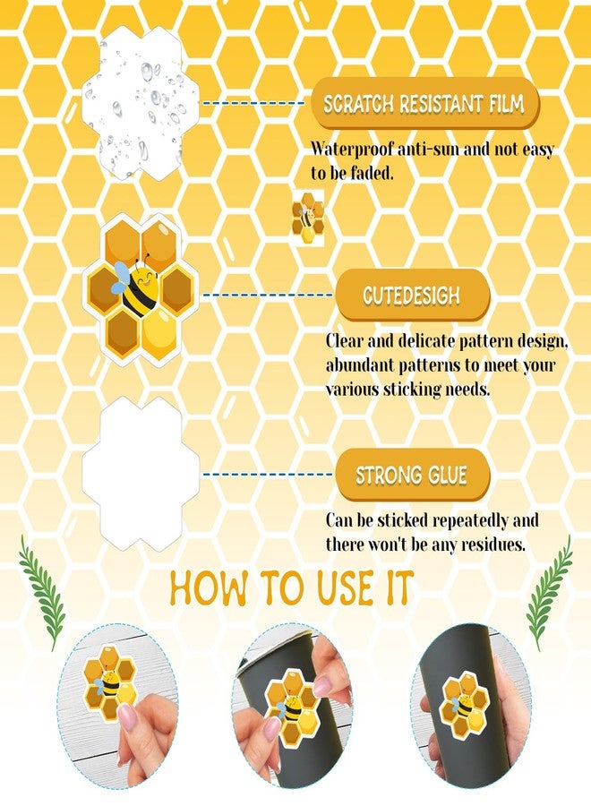 Lcnjscgo 120PCS Bee Stickers, Bumble Bee Party Favors Birthday Party Decorations Vinyl Waterproof Stickers for Water Bottle Laptop Luggage Helmet Gifts for Teens Boys Girls Adul - Image 5