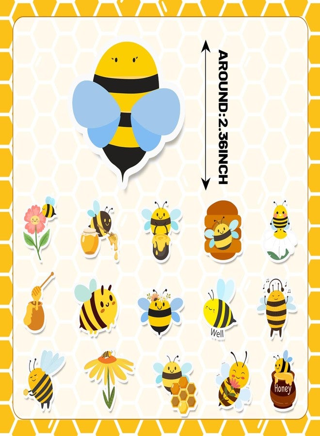 Lcnjscgo 120PCS Bee Stickers, Bumble Bee Party Favors Birthday Party Decorations Vinyl Waterproof Stickers for Water Bottle Laptop Luggage Helmet Gifts for Teens Boys Girls Adul - Image 2