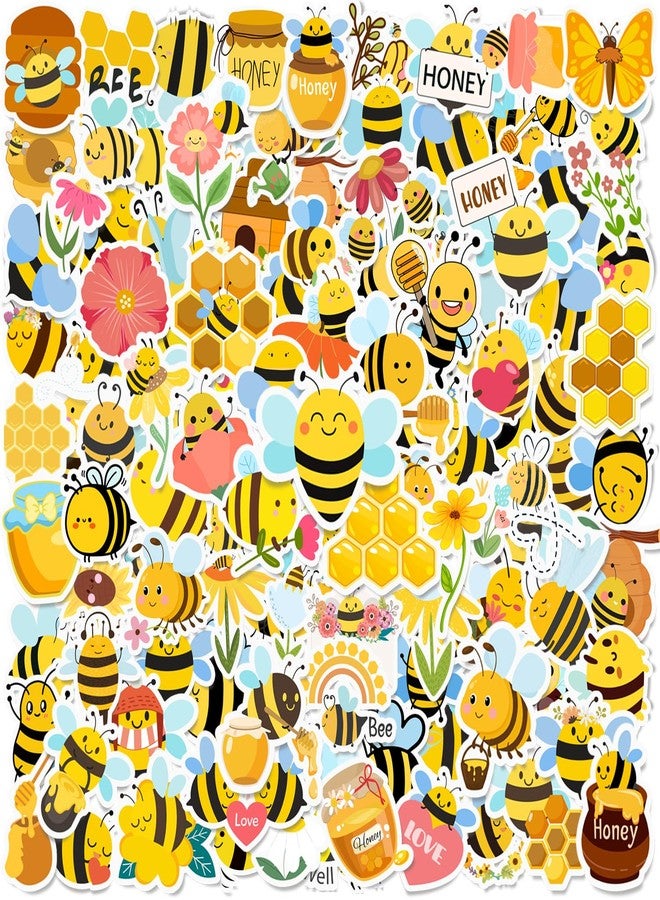 Lcnjscgo 120PCS Bee Stickers, Bumble Bee Party Favors Birthday Party Decorations Vinyl Waterproof Stickers for Water Bottle Laptop Luggage Helmet Gifts for Teens Boys Girls Adul - Image 1