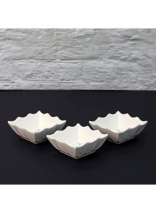 AKDC Ceramic Snack Dish Set of 3 Pieces Whiteware Crème Ramekins Dishes Oven  - Image 2