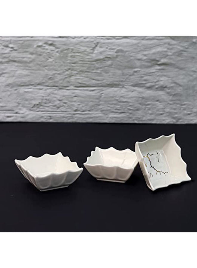 AKDC Ceramic Snack Dish Set of 3 Pieces Whiteware Crème Ramekins Dishes Oven  - Image 3