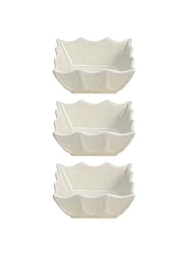 AKDC Ceramic Snack Dish Set of 3 Pieces Whiteware Crème Ramekins Dishes Oven  - Image 1