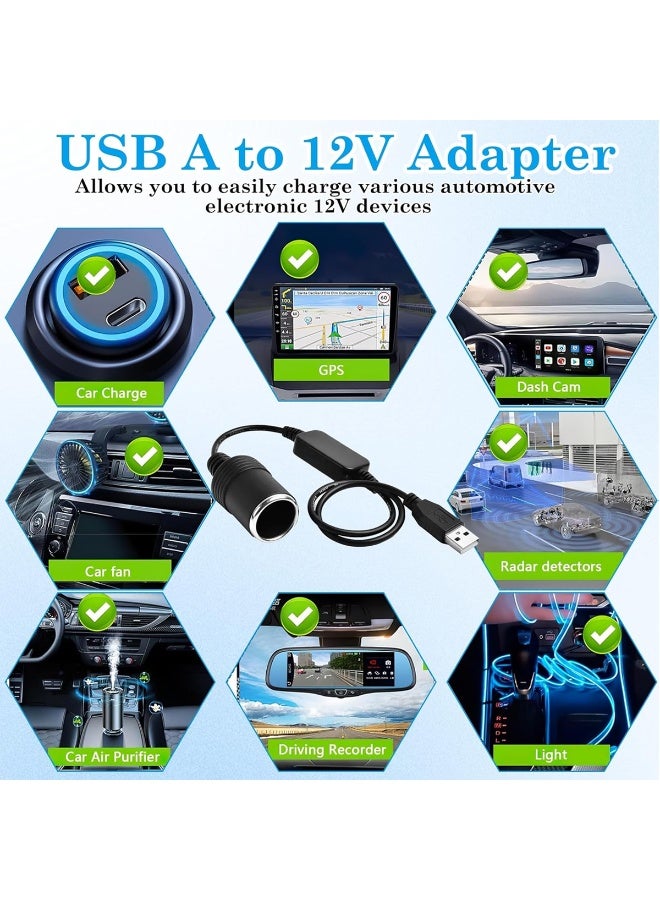 دينكس كابل محول طاقة USB إلى 12 فولت من DENX، مقبس أنثى، كابل طاقة USB، محول رفع الجهد من 5 فولت إلى 12 فولت، ملحقات السيارة، كاميرا لوحة القيادة، نظام تحديد المواقع العالمي (GPS)، مروحة السيارة، مضخة هواء، مصباح LED، شاحن DX905 - Image 2