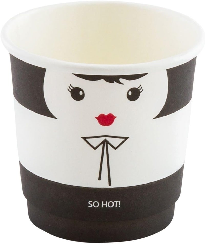 Restaurantware Insulated Paper Coffee Cups - Double Wall - Disposable - White - Madame - 4 oz - 500ct Box - MATCHING LIDS SOLD SEPARATELY: RWA0327GR, RWA0281B, RWA0281W - Image 2
