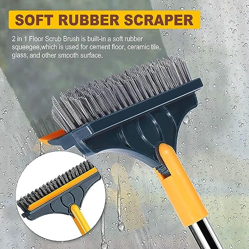 RECLUSE 2 in 1 Bathroom Cleaning Brush with Wiper, Floor Scrub Bathroom Brush with Long Handle 120° Rotate Bathroom Floor Cleaning Brush Home Kitchen Bathtubs & Swimming Pools Ideal Cleaning Tool - Image 5