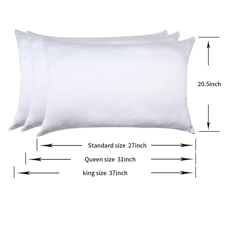 Jocoku 100% Mulberry Silk Pillowcases Set of 2 for Hair and Skin and Super Soft and Breathable Standard Size Nature Silk Pillowcases (Standard, White)
