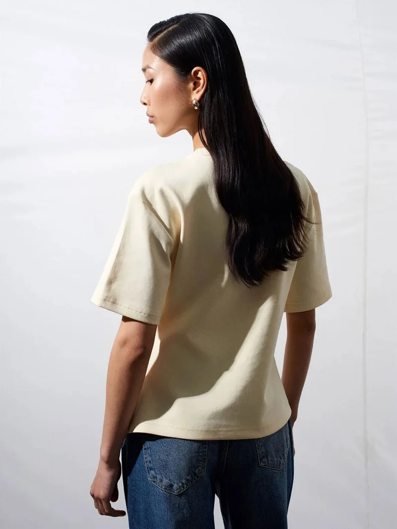 Dilvin DILVIN Women's Crew Neck Short-sleeve Jersey T-shirt