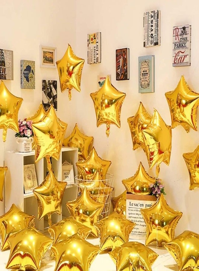 Juzfun بالونات جوزفن فويل لتزيين أعياد الميلاد، ذهبية اللون على شكل نجمة، عبوة من 10 قطع، صغيرة الحجم (5 بوصات)، لوازم حفلات الزفاف والذكرى السنوية - Image 4