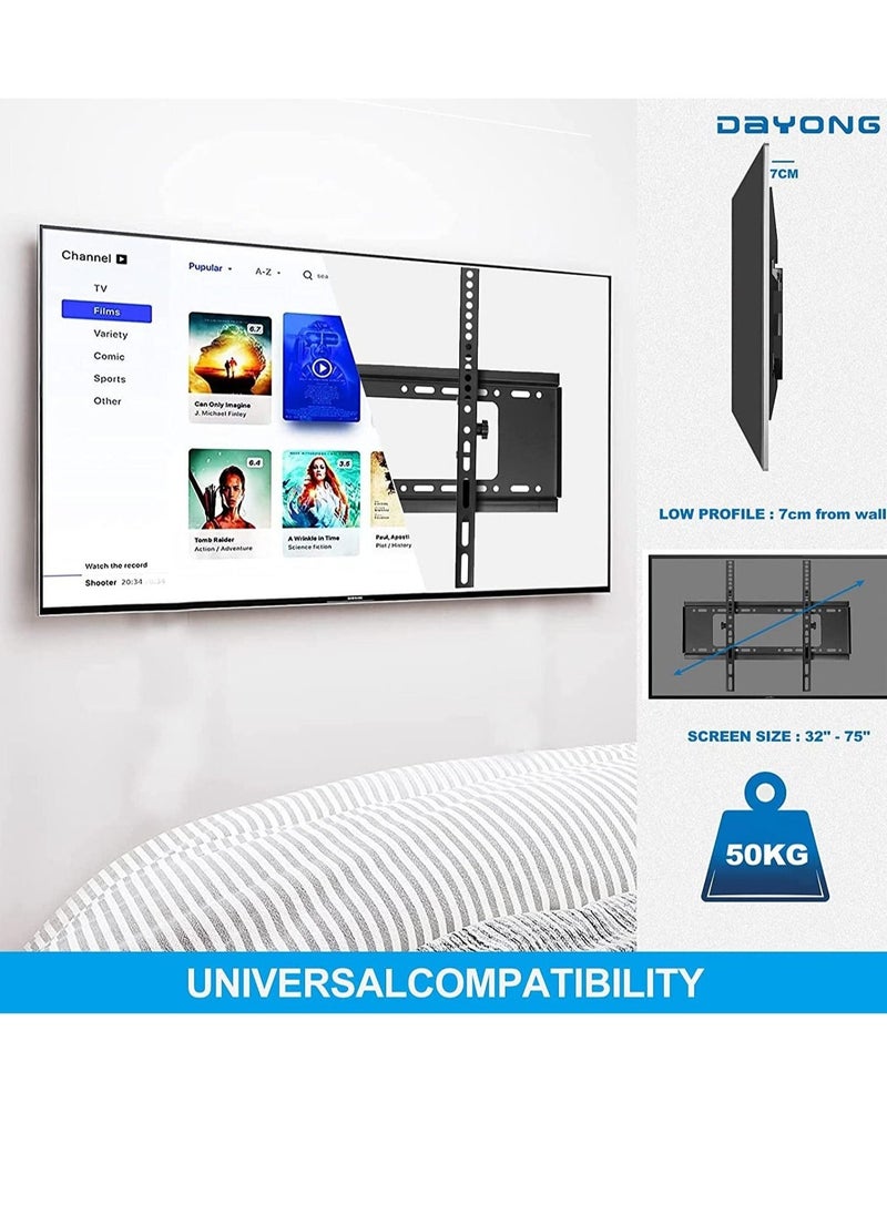 Tilt TV Wall Mount,Wall Mount TV Bracket for 26-75 inch TVs Holds up to 50kg, Low Profile Tilting TV Mount with Level Adjustment,Max VESA 600x400mm - Image 5