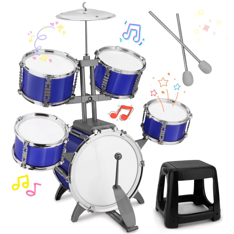 CHADRIGIVS Upgraded Kids Drum Set for Toddlers Plastic Musical Jazz Drum Instruments Kit Birthday Musical Learning Toys for 4 5 6 Boys Girls - Image 2