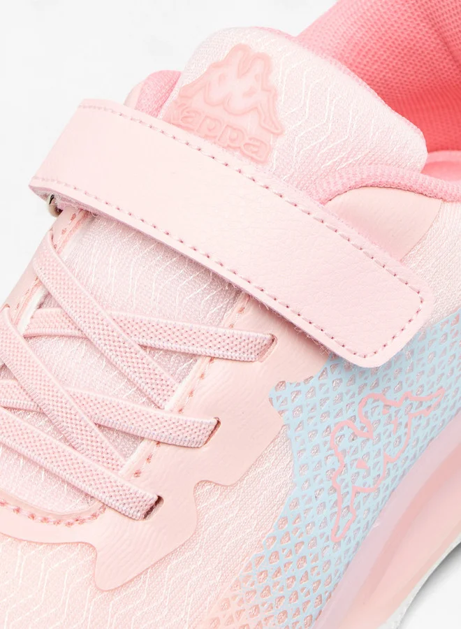 Kappa Girls' Logo Print Sports Shoes with Hook and Loop Closure