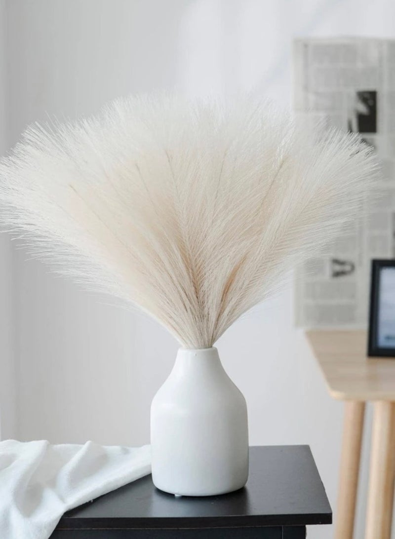 Generic 5 Pcs Beige Tall Fluffy Artificial Flowers for Home Decor  - Image 1