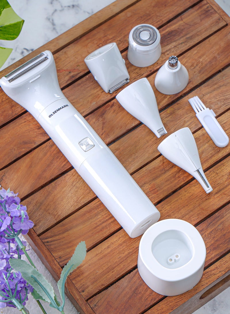 Olsenmark 6-in-1 Ladies Grooming Set OMLS4109, Digital Display and Rechargeable Kit for Women, Includes Lettering Knife, Lip Cutter, Eyebrow Trimmer, Shaver, Nose Trimming, Barber Blade Head - Image 2