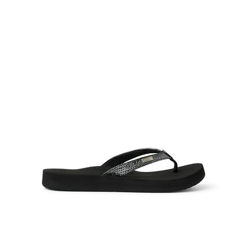 Reef Star Cushion Sassy Womens Flip Flop, Ultra Soft Cushion Footbed, Arch Support, Black/Silver, 5 - Image 5
