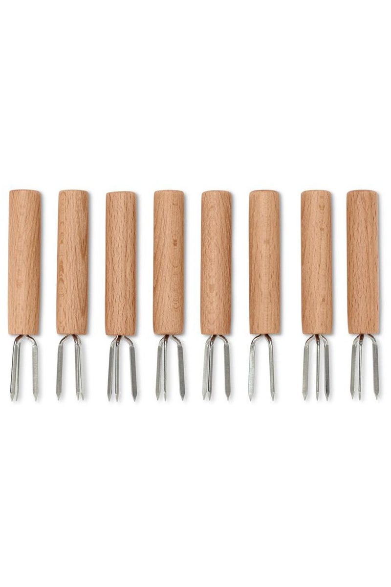 Tchibo 8 Pcs Corn Cob Holders Set, Natural - Image 2