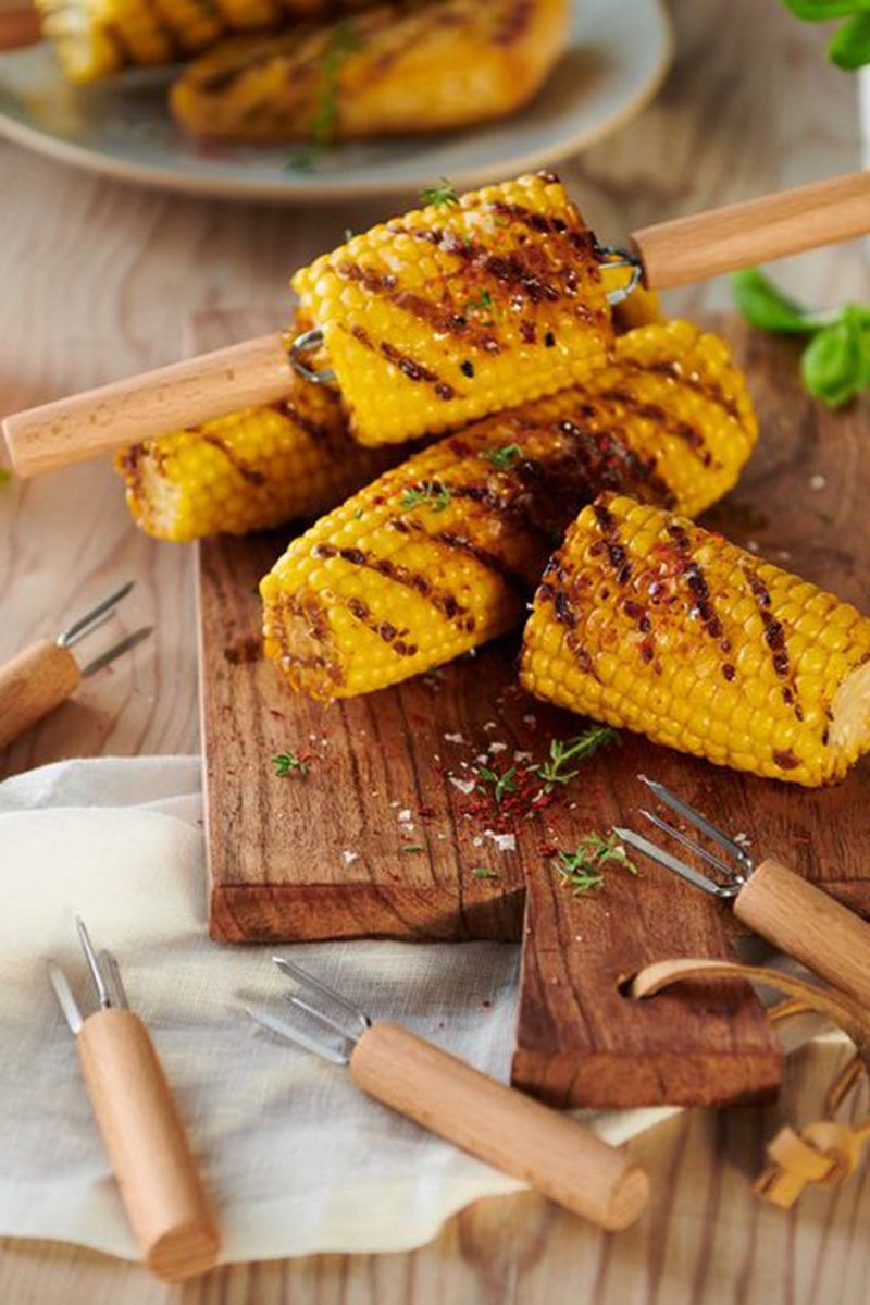 Tchibo 8 Pcs Corn Cob Holders Set, Natural - Image 1
