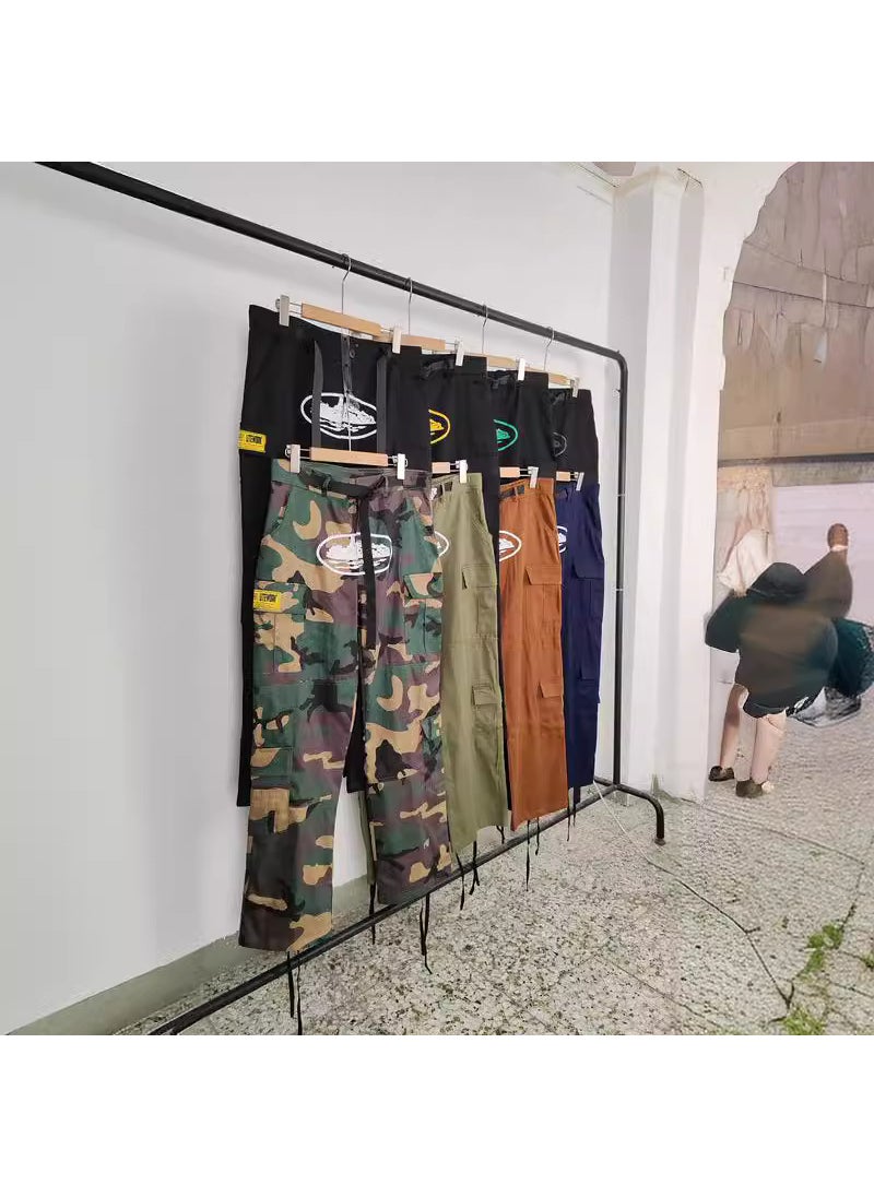 Generic - Corteiz Devil Island Cargo Pants Unisex Loose Fit Brown - Image 1