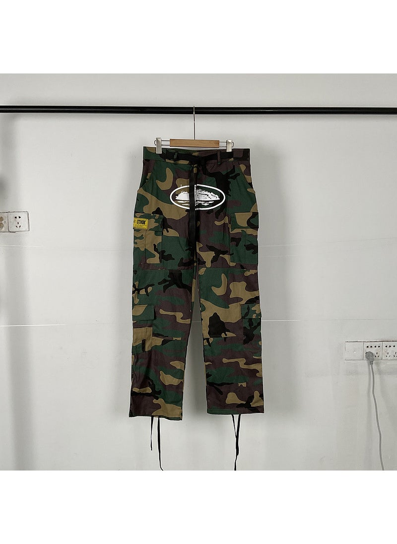 Generic - Corteiz Devil Island Cargo Pants Unisex Loose Fit Brown - Image 1
