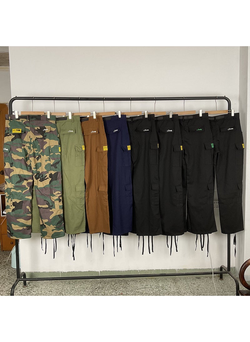 Generic - Corteiz Devil Island Cargo Pants Unisex Loose Fit Brown - Image 1