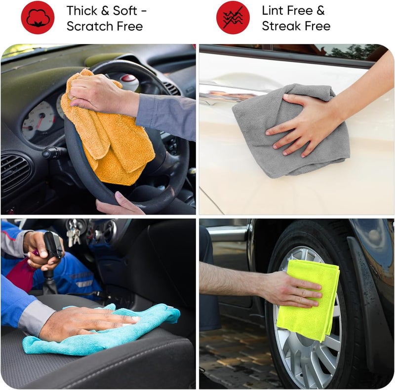 AIDEA Microfiber Cloths - 24 Pack, Soft and Absorbent Cleaning Cloths for Home, Kitchen, Car, and Windows - Image 3