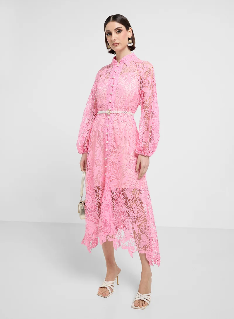 ELLA Lace Midi Dress