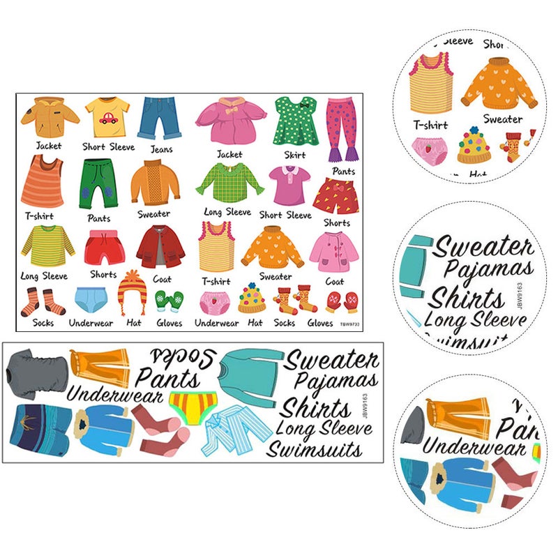 3 Sheets Dresser Clothing Decals Clothing Labels Wardrobe Sort Labels for Boys Girls - Image 2