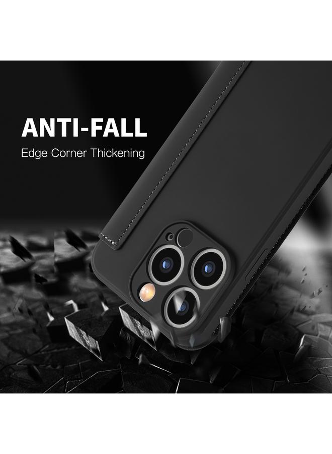 Zaboon Case For iPhone 11 Pro Max Imitate Liquid Skin Feel Leather Phone Case with Card Slots - Image 5