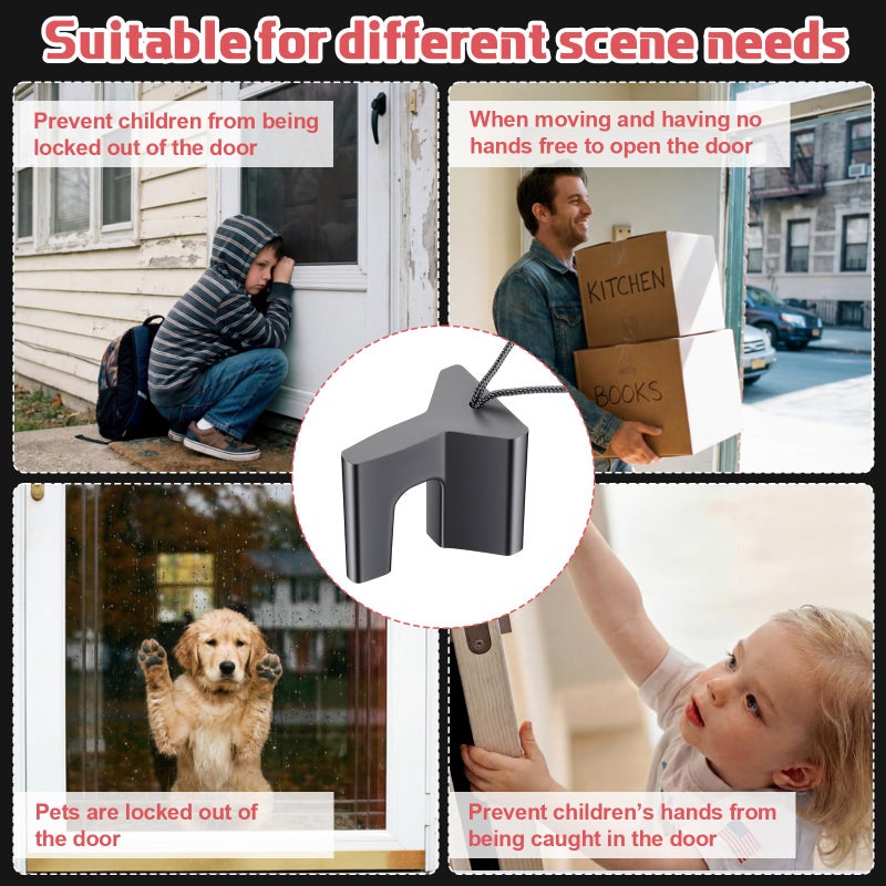 AceOrbit 1 Pcs Over The Hinge Door Stopper Plastic Residential Door Holder for Office School Home Commercial Use Hospitals Hotels, Safe and Anti Pinch Design, Can Fix Tension Hinged Doors - Image 5