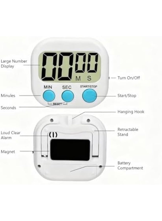 Student Timer, With Countdown Mode, A Time Management Aid, For Children's Focus Training, Study Sessions, Test Prep, Cooking, Baking, And Sports Timing (White) - Image 5