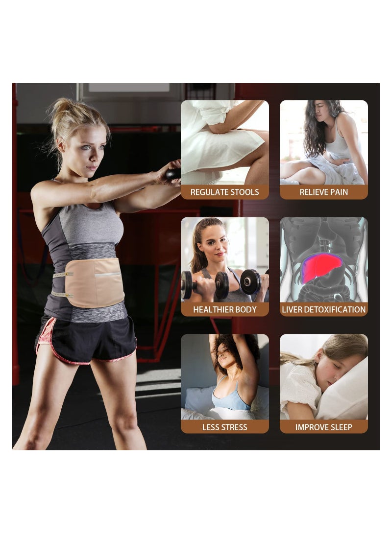 Luckam Castor Oil Pack, TPU Castor Oil Pack Preventing Leakage Waistband Compress, Reusable Castor Oil Kit Wrap for Liver (Castoroil Not Included) - Image 1
