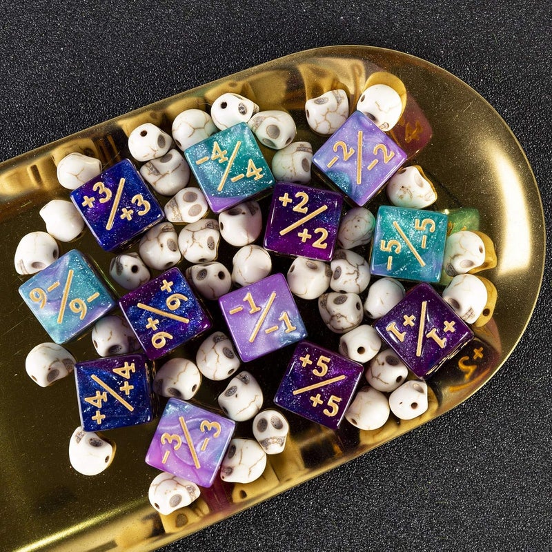 LAMJAM 48 PCS Magic The Gathering MTG Counter Dice Marble Bulk Life Counters Tokens Dice Compatible with Magic Card Game Accessories CCG Creature Stats, 4 Colors - Image 5