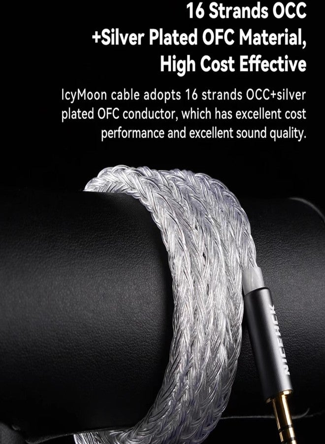 NICEHCK IcyMoon 16 Core OCC+Silver Plated OFC IEM Cable: MMCX/QDC/0.78mm 2Pin Earphone Cable for in Ear Monitor with 3.5/2.5/4.4mm Plug, for DB2, ZS10 Pro, ZST IEMs - Image 4