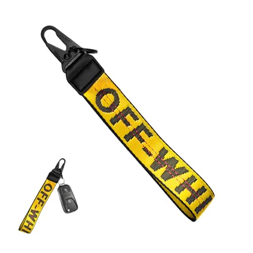 DXNQ Car Keychain Fabric Keychain Wrist Lanyard Key Ring for Cars Keys Wallets Jeans Decoration Car Accessories Yellow - Image 1