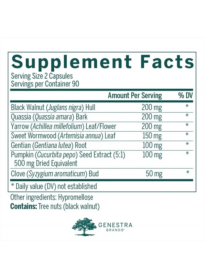 Genestra Brands كبسولات الجوز الأسود | تركيبة عشبية لدعم صحة الجهاز الهضمي | 90 كبسولة - Image 2