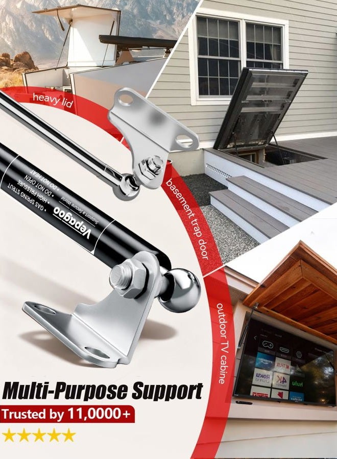Vepagoo 20 Inch 45lb/200N Per Gas Shock Strut Spring for RV Bed Boat Bed Cover Door Lids Floor Hatch Door Shed Window and Other Custom Heavy Duty Project, A Set of 2 with L Mounts - Image 4