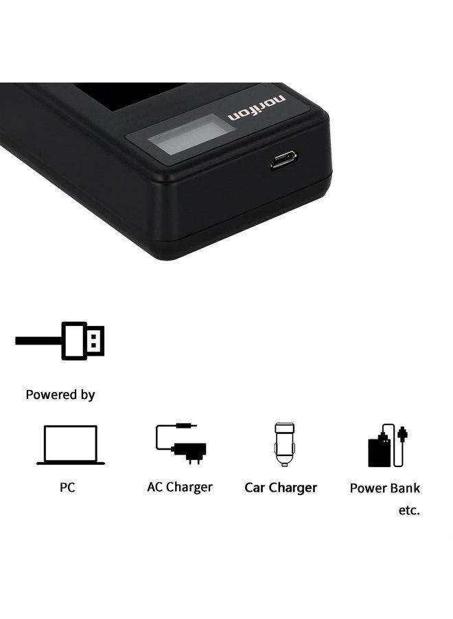Norifon شاحن USB LCD مزدوج القناة NB-6L لكاميرات كانون PowerShot SX530 HS، SX610 HS، SX710 HS، SD1200 IS، SD1300 IS، S120 IXY 10S IXY 30S والمزيد - Image 2
