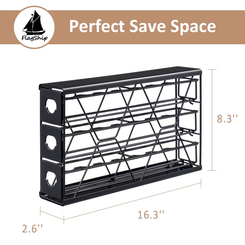 FlagShip K Cup Holder Drawer 3 Tier Coffee Pod Holder for K Pod Save Space Countertop Kitchen (24 Pods Capacity) - Image 2