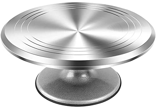 RFAQK 12 Inch Aluminum Alloy Revolving Cake Stand, Cake Turntable for Decorating Rotating Cake Stand for Cupcakes, Pastries and Cake Decorations - Image 1