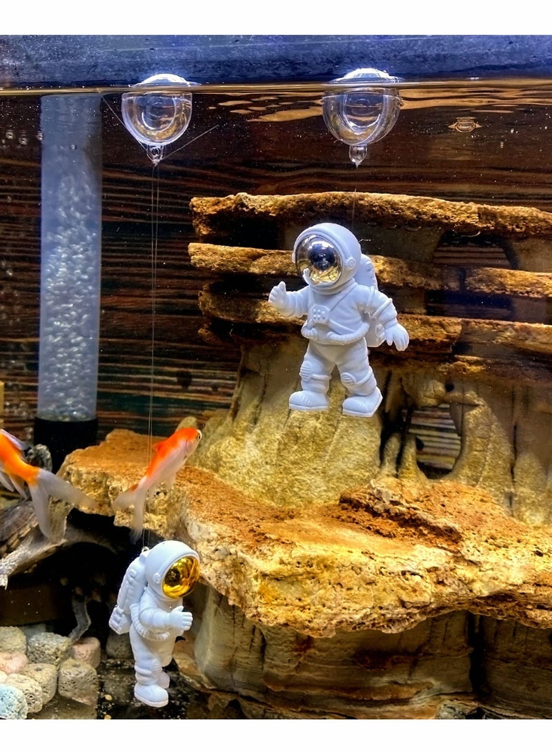 Y&D Fish Tank Decorations Floating Astronaut Aquarium Toy Accessories Ornaments with Buoyancy Ball, Bowls Kit Decor ,Pack of 2 - Image 2