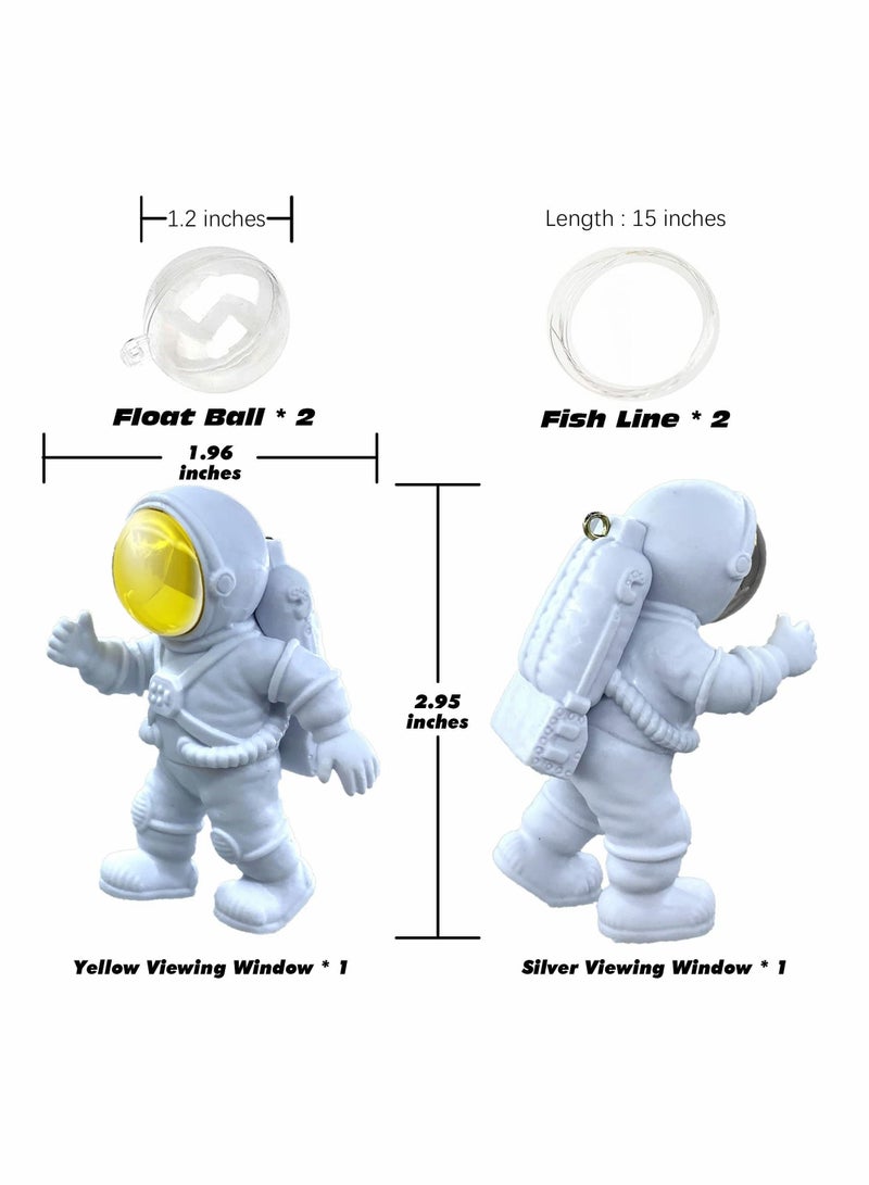 Y&D Fish Tank Decorations Floating Astronaut Aquarium Toy Accessories Ornaments with Buoyancy Ball, Bowls Kit Decor ,Pack of 2 - Image 4