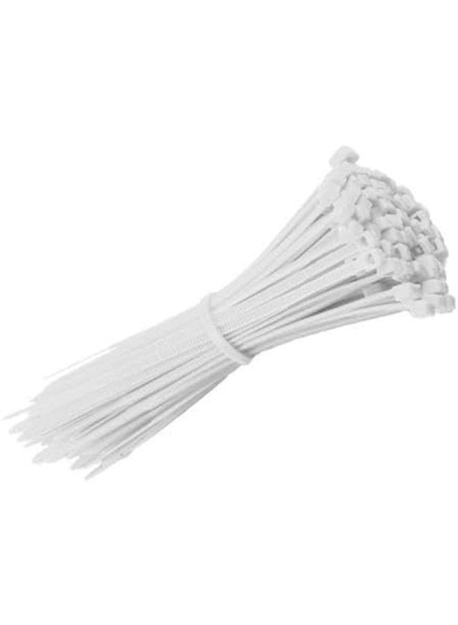 Nylon Cable Tie White 100Pcs (2.5x200mm) - Image 1