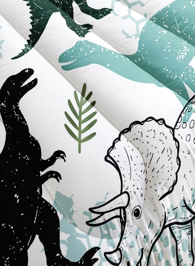 QOOMO 3Pcs Dinosaur Comforter Set Twin,Cartoon Dinosaur Bedding Set for Teens Boys Girls,Dinosaurs Printed Comforter with 2 Pillowcases,Down Alternative,Soft and Lightweight - Image 4